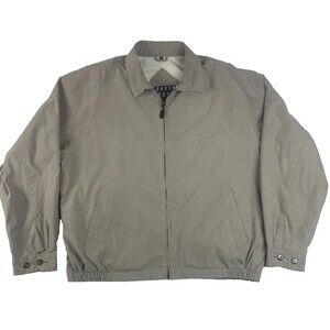 Trader Bay Jacket Men's Large Beige Full Zip Pocket Outdoor Travel Hiking Retro